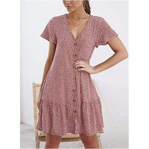 Womens Summer Dress Short Sleeve Casual Mini Dress t shirt dress size S
